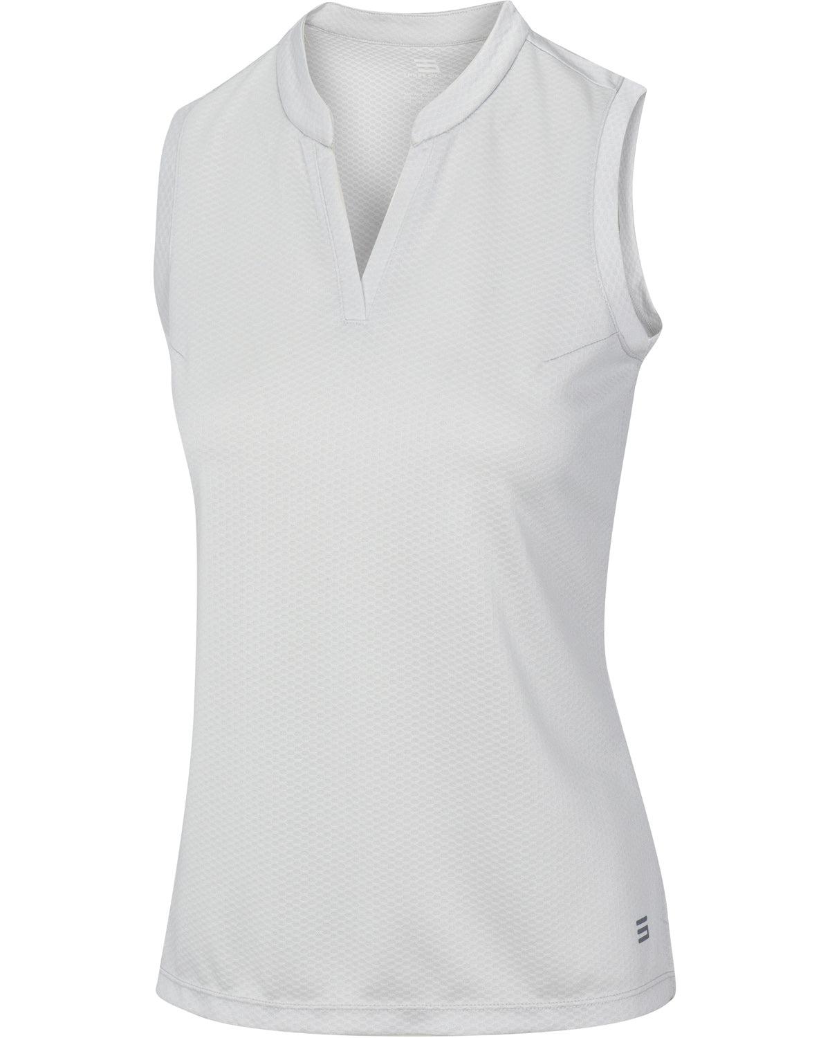 Three Sixty Six Women's Waffle-Textured Collarless Golf Polo Female Product Image