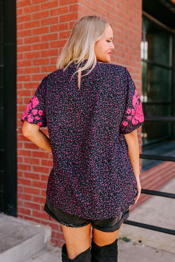 Stay Near Embroidered Shift Top Curves Product Image