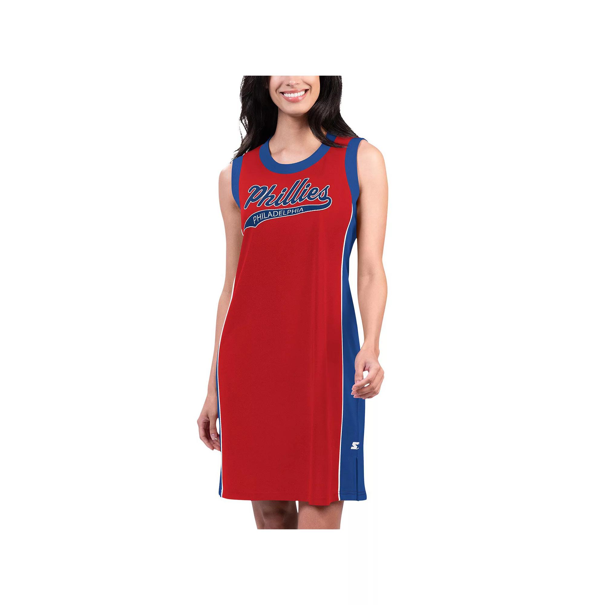 Women's Starter Red Philadelphia Phillies Slam Dunk Tank Top Sneaker Dress, Size: Medium Product Image
