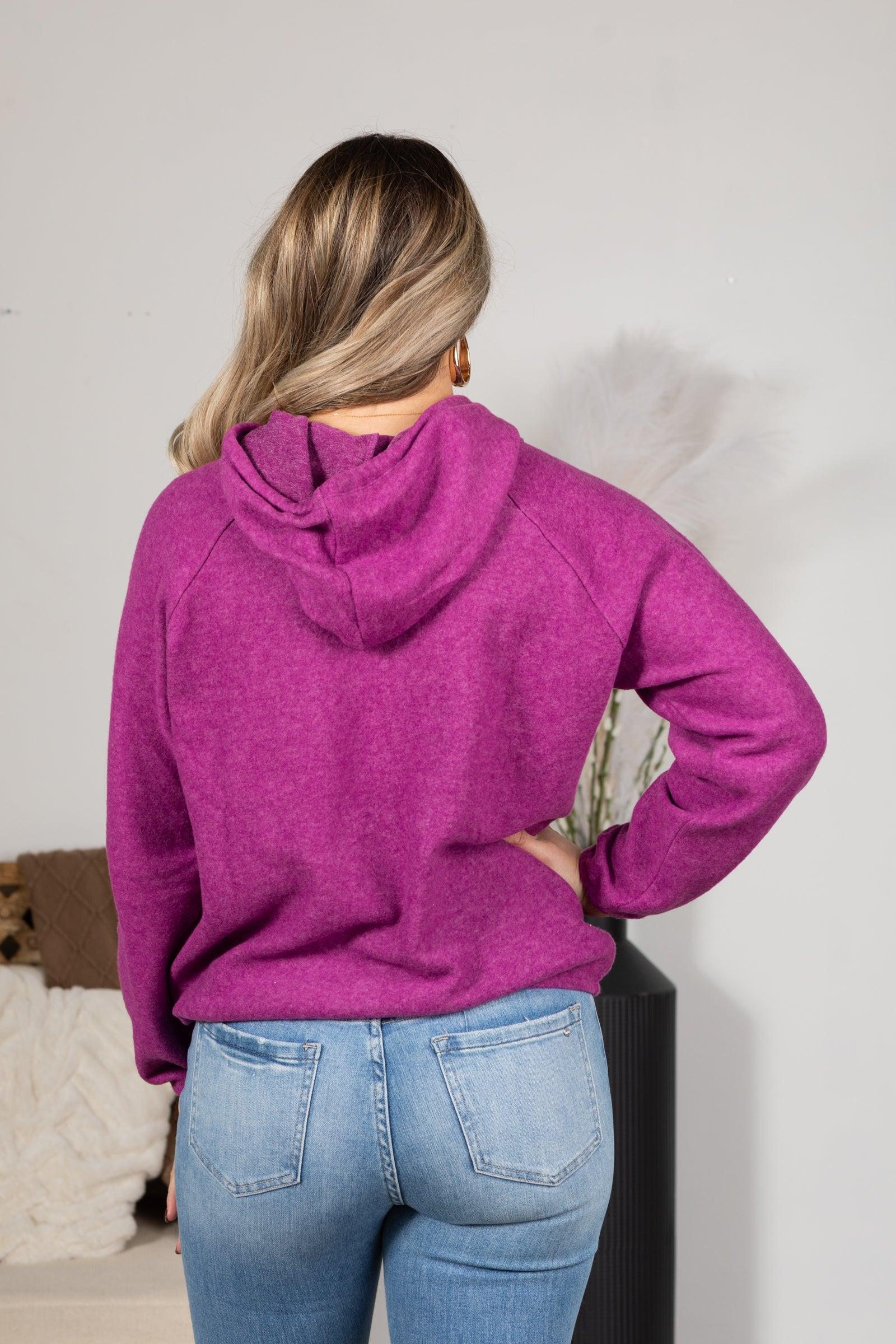 Brushed Hacci Melange Hoodie Sweater Product Image