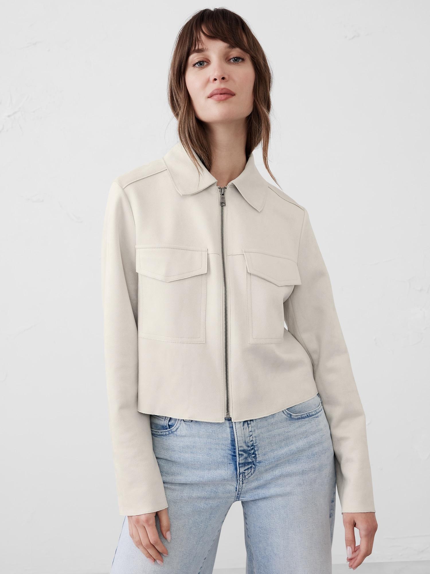 Vegan Suede Cropped Jacket Product Image