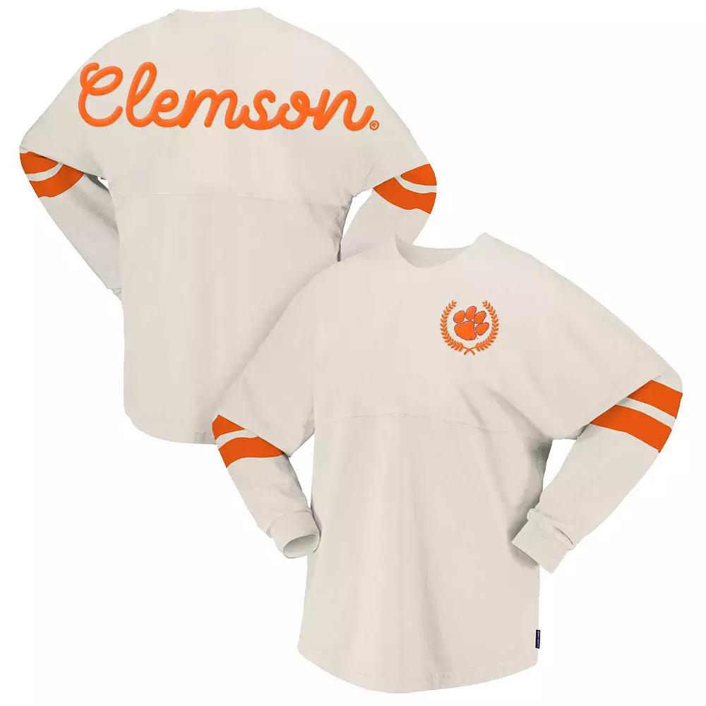 Women's Spirit Jersey Cream Clemson Tigers Oversized T-Shirt, Size: XL, Beige Product Image