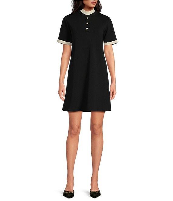 Tara Jarmon Rosane Mock Neck Short Sleeve Knitted Dress Product Image