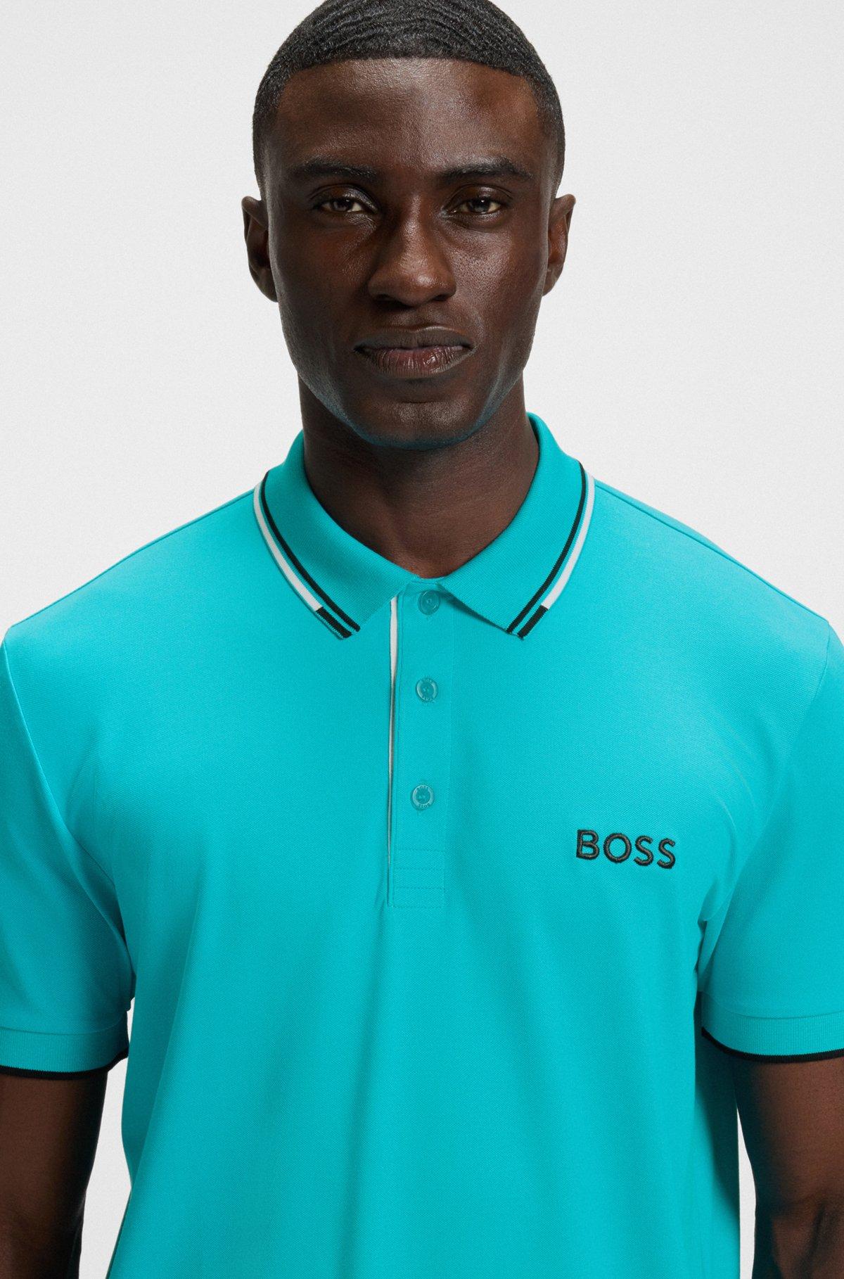 Polo shirt with contrast logos Product Image