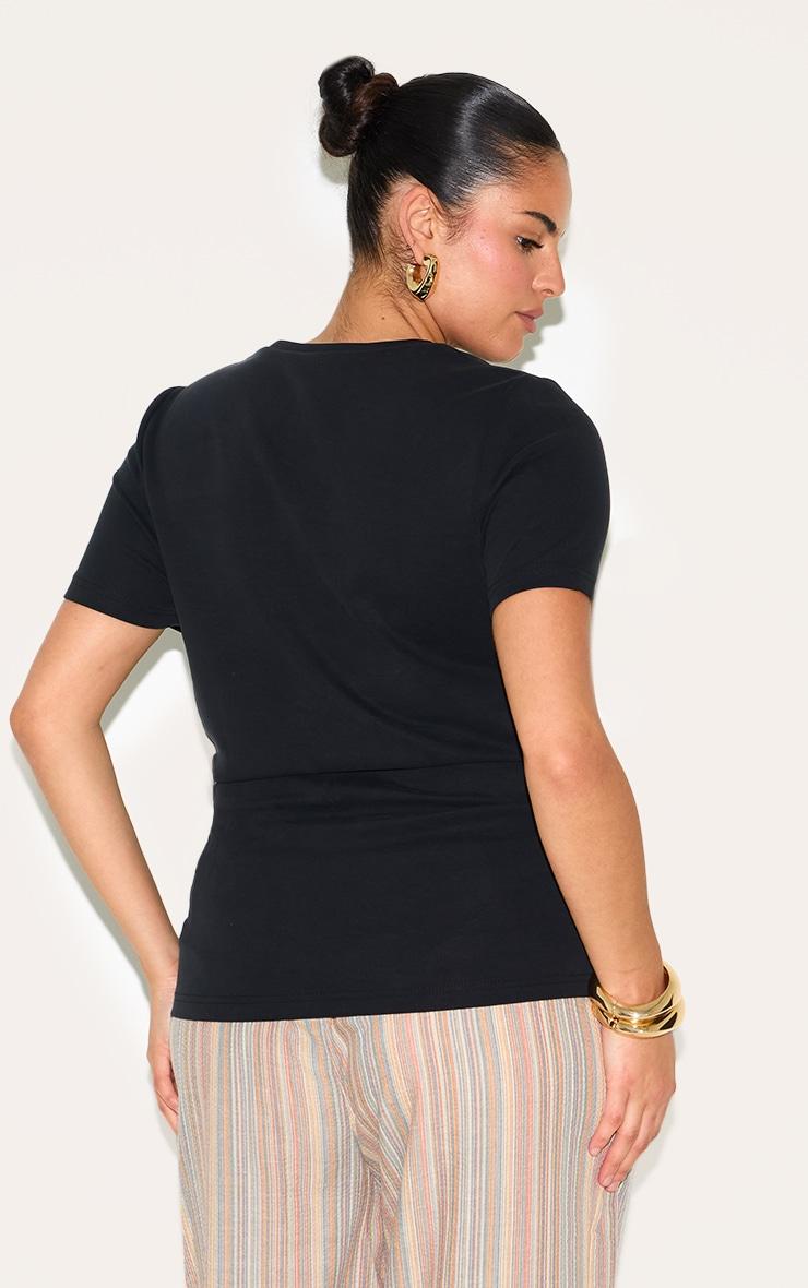 Plus Black Modal Ruched Side Top Product Image