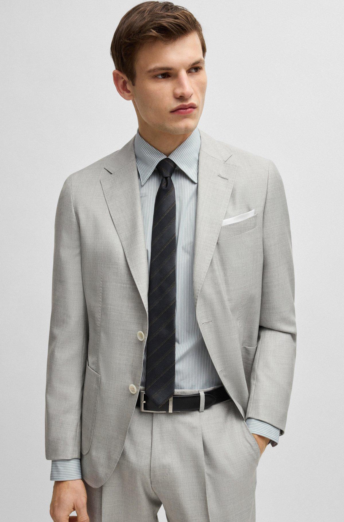 Slim-fit shirt in striped cotton Product Image