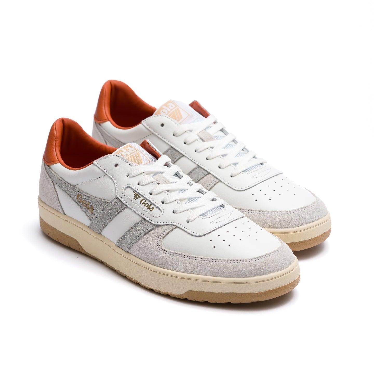 Gola Classics Men's Hawk Sneakers - White/Smoke/Moody Orange Product Image