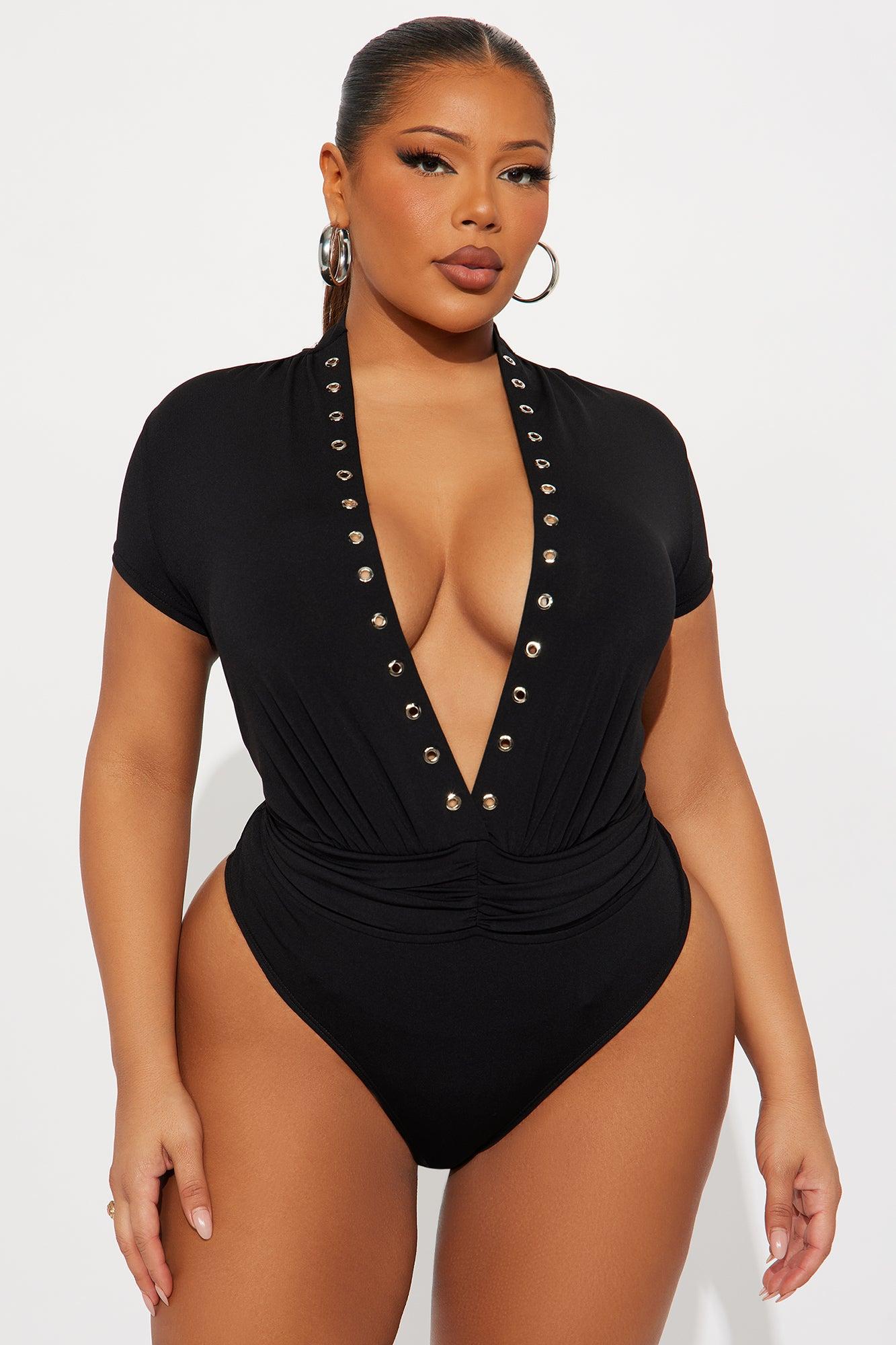 Switcheroo Ruched Short Sleeve Bodysuit - Black Female Product Image