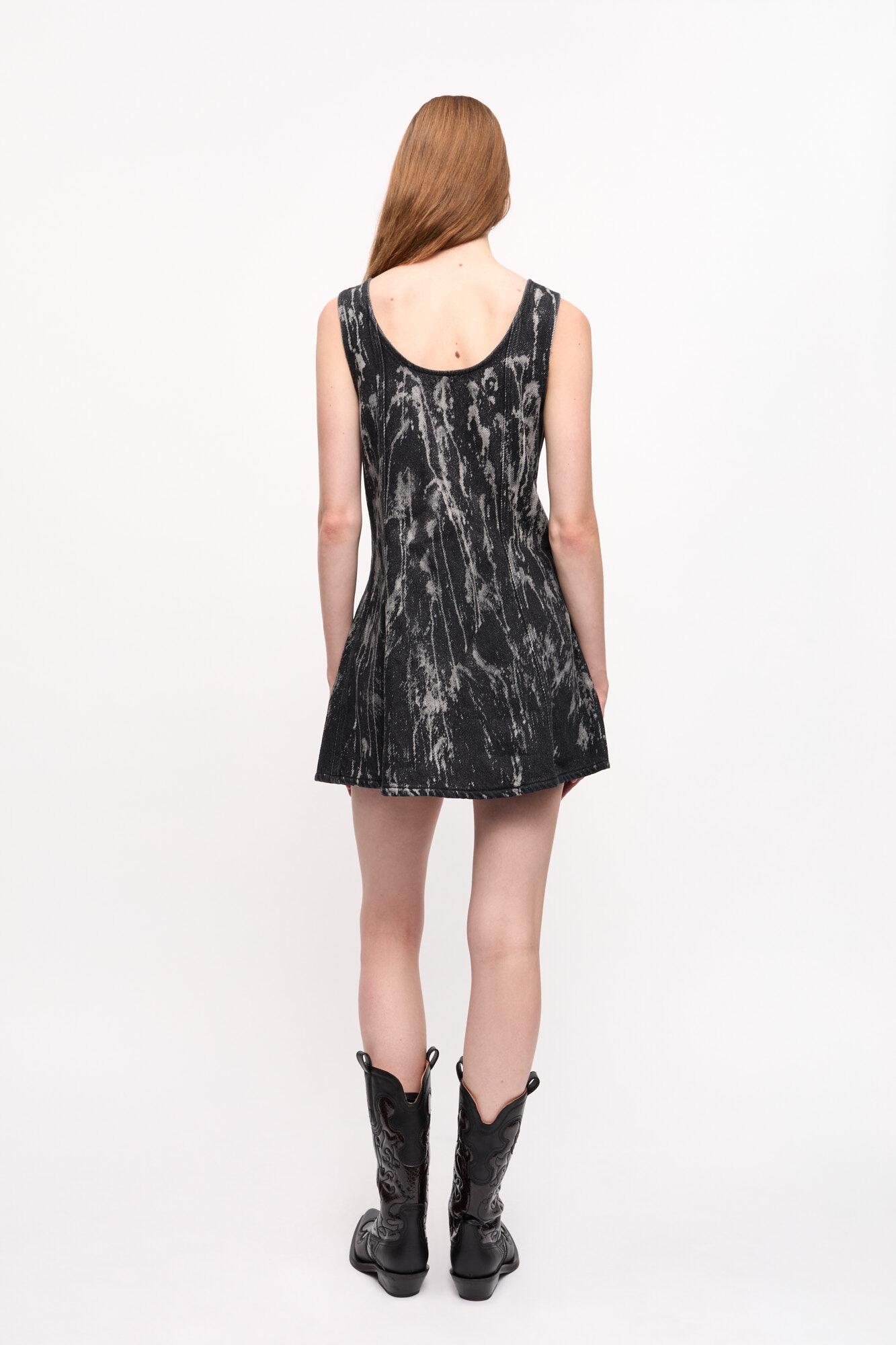 Black Denim Mini Dress Product Image