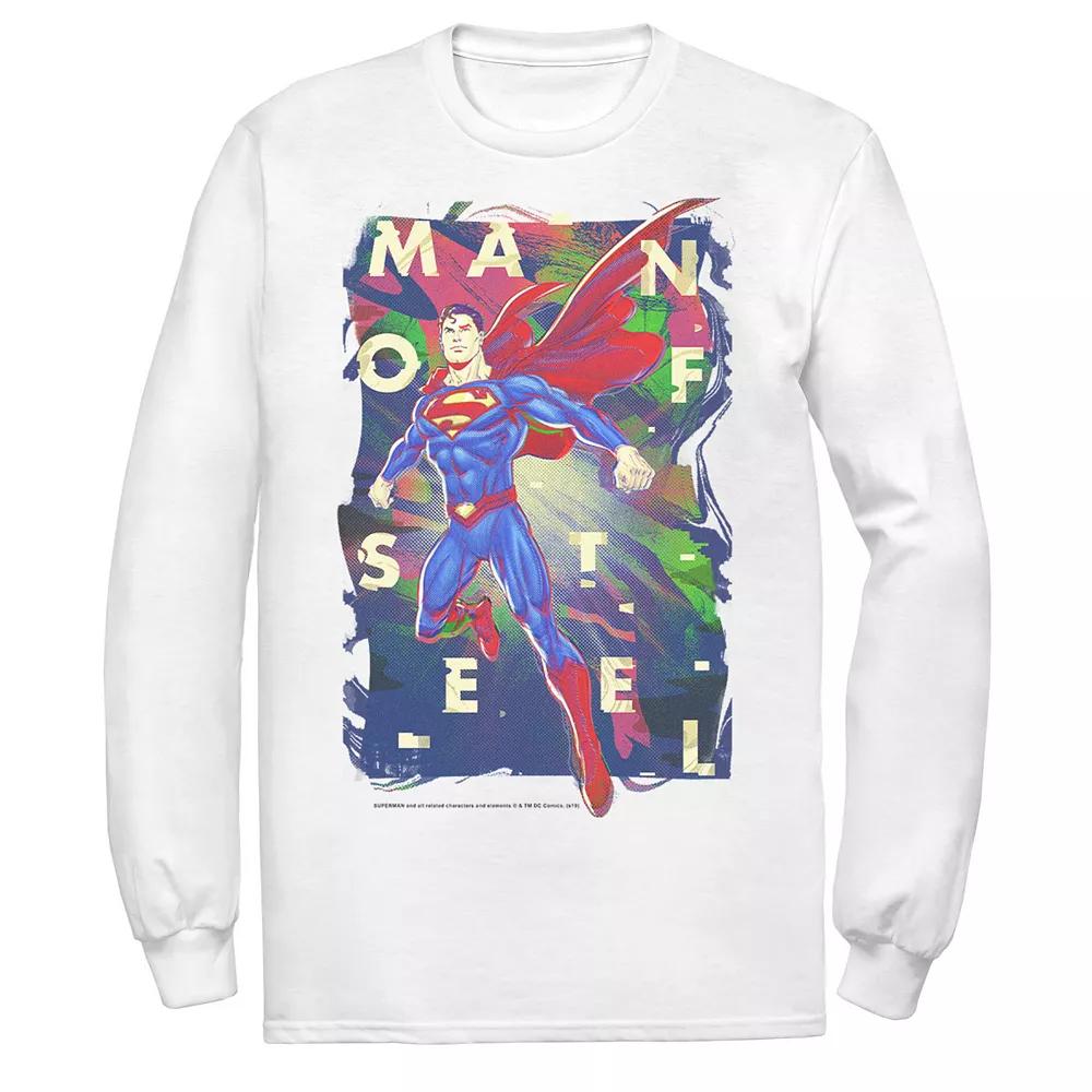 Men's DC Comics Superman Man Of Steel Bold Glitch Poster Tee,  Product Image