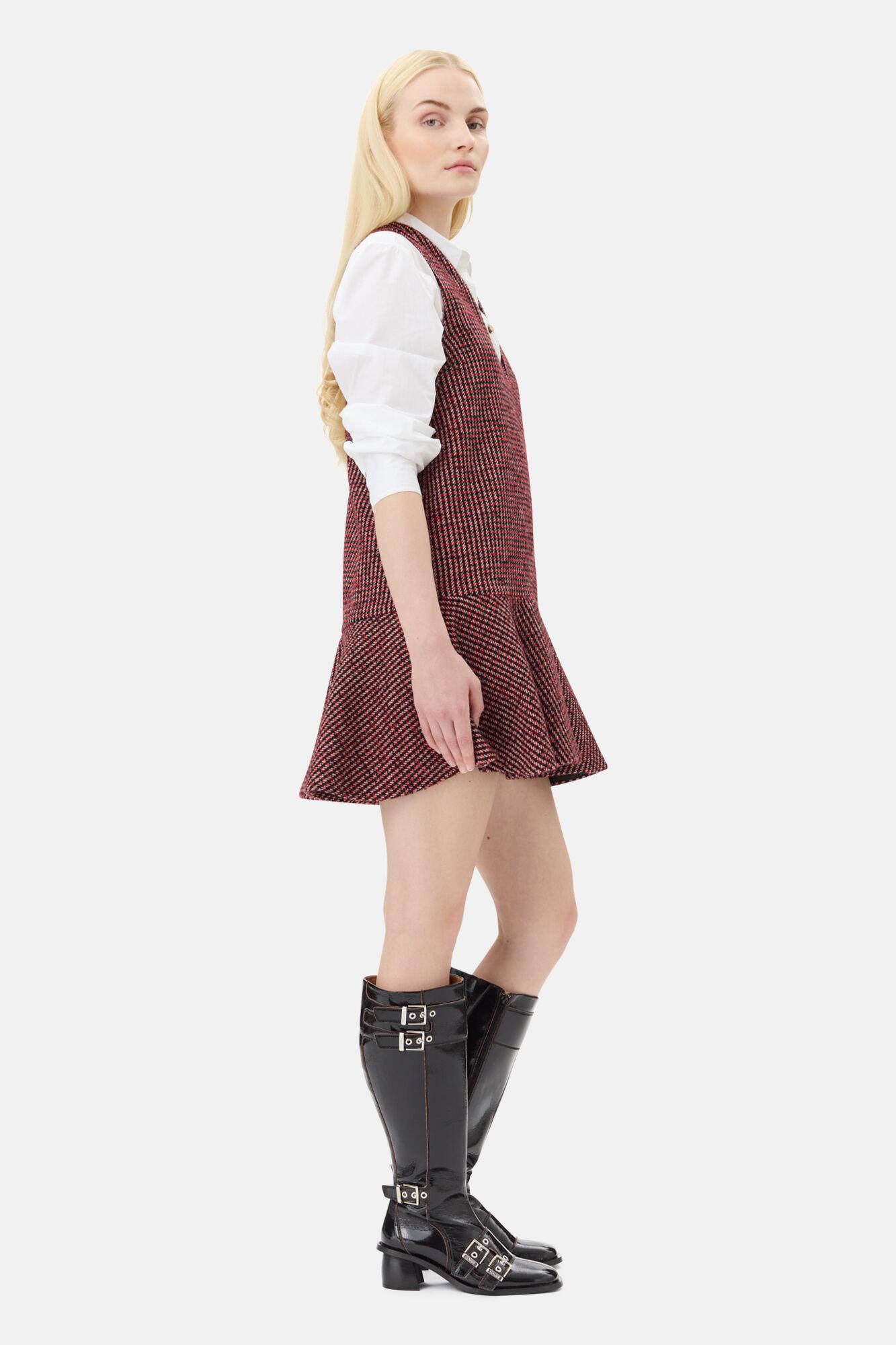 Red Check Mini Dress Product Image