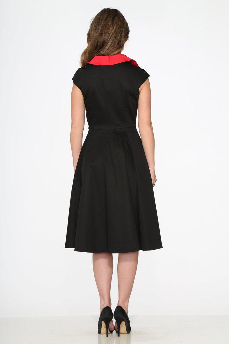 Black Red Trim Swing Dress Product Image