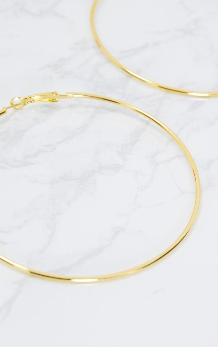 Gold 80mm Large Hoop Earrings Product Image