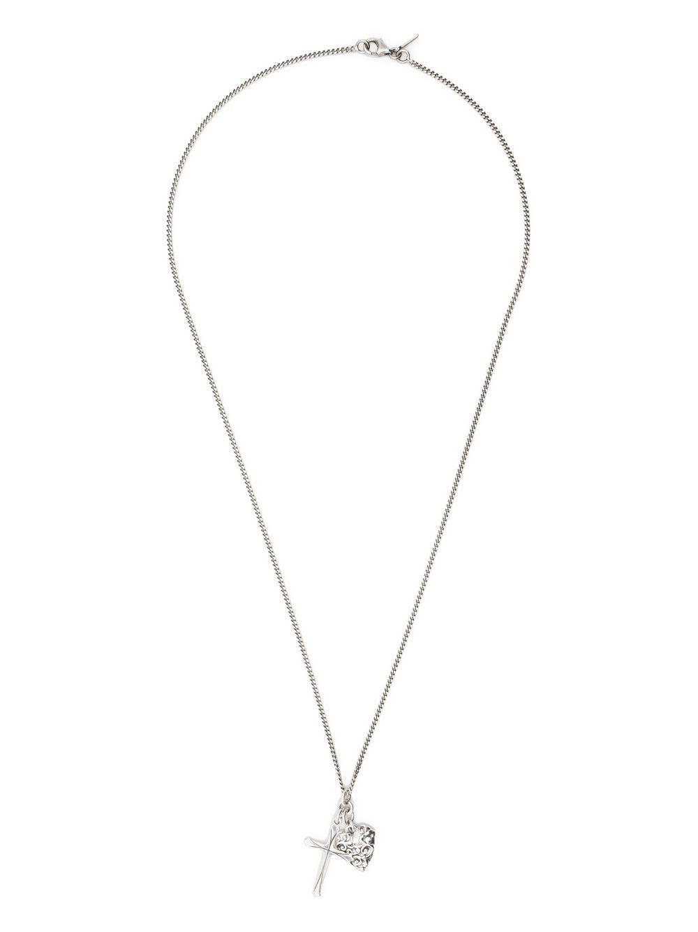 cross and arabesque heart pendant Product Image