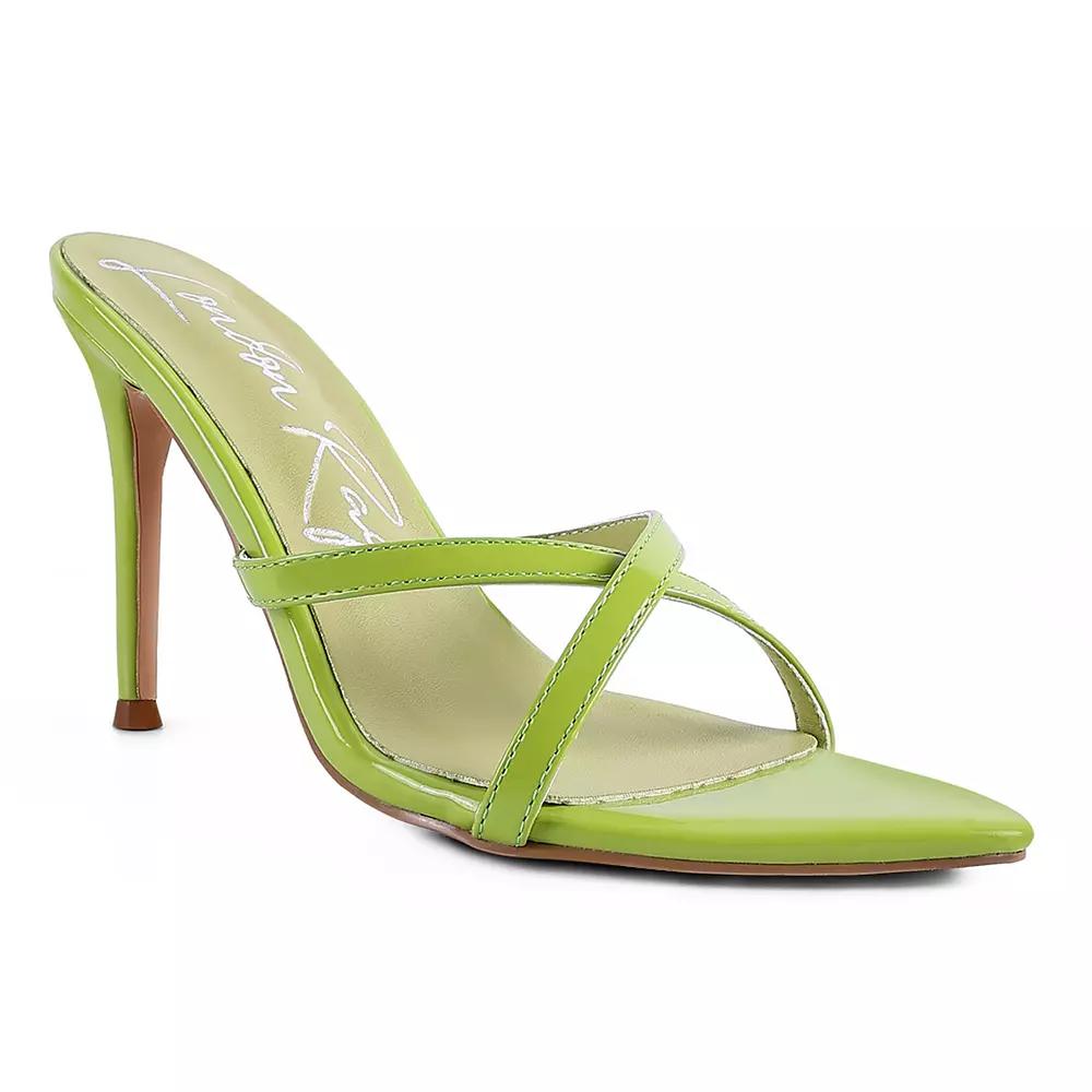 London Rag Spellbound Women's High Heeled Pointed Toe Sandal, Size: 8, Avocado Product Image