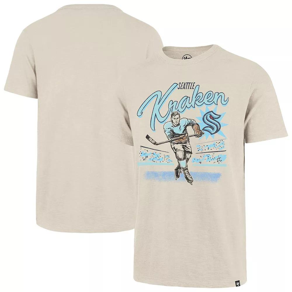 Men's '47  Natural Seattle Kraken Hockey Player Golden Age Scrum T-Shirt, Size: XL, Krk Beige Product Image