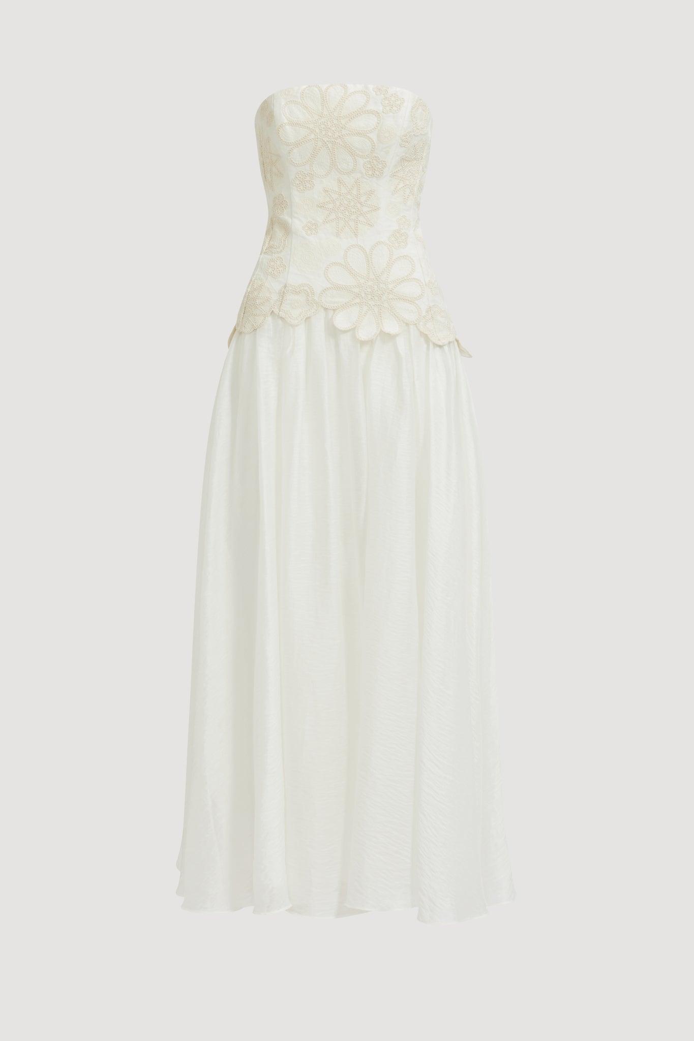 Gia Embroidered Gown-IVORY / 4 Product Image