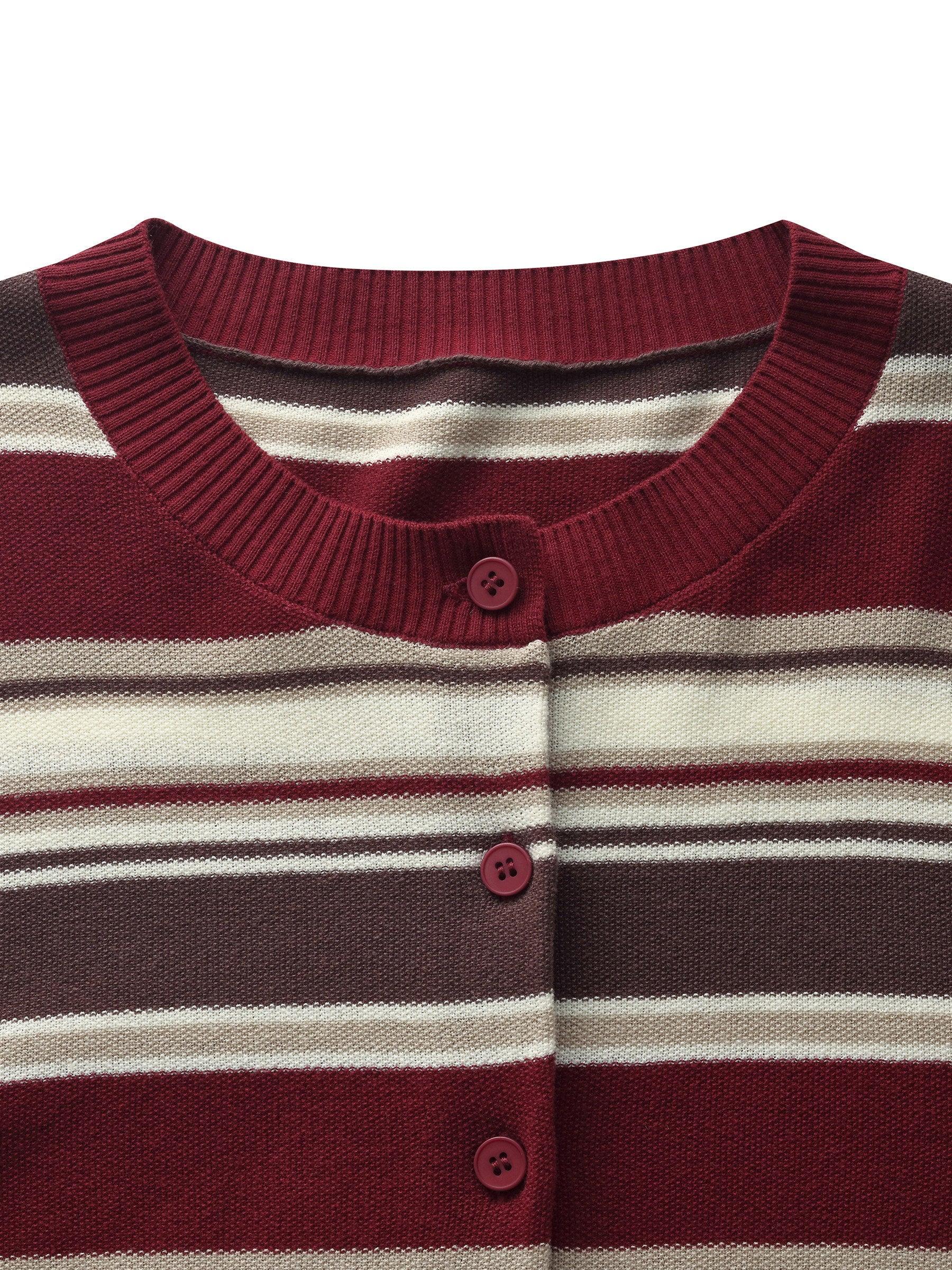 100% Cotton Multicolored Stripe Women Cardigan Product Image