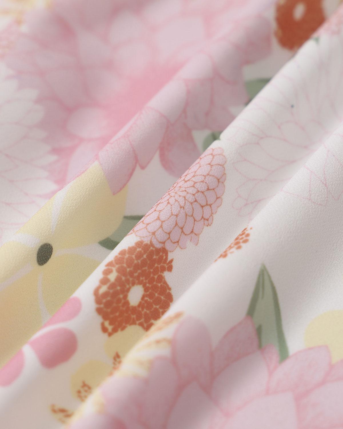 Pink Floral Sweetheart Neck Slip Mini Dress Product Image