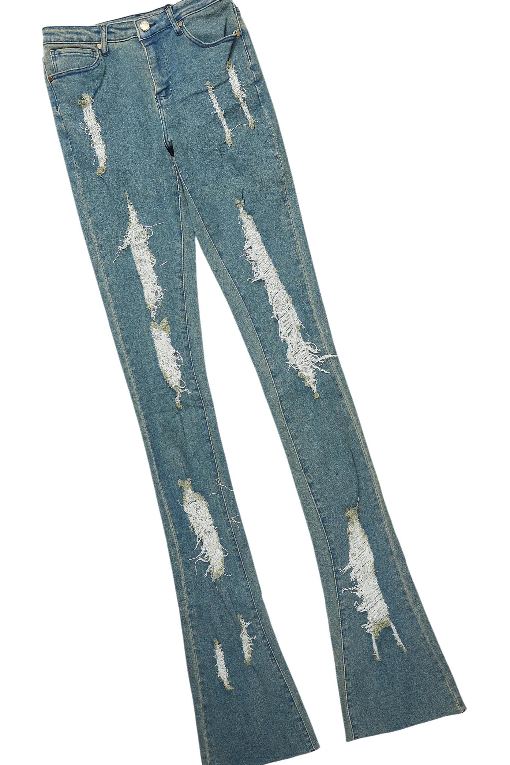 Lathisa Black/Blue T-Shirt & Jean Set Female Product Image