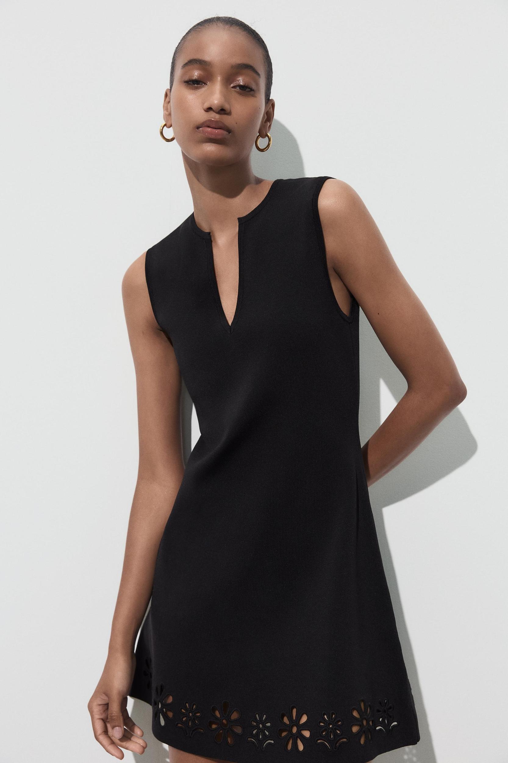 KNIT DRESS WITH OPENWORK EMBROIDERY Product Image