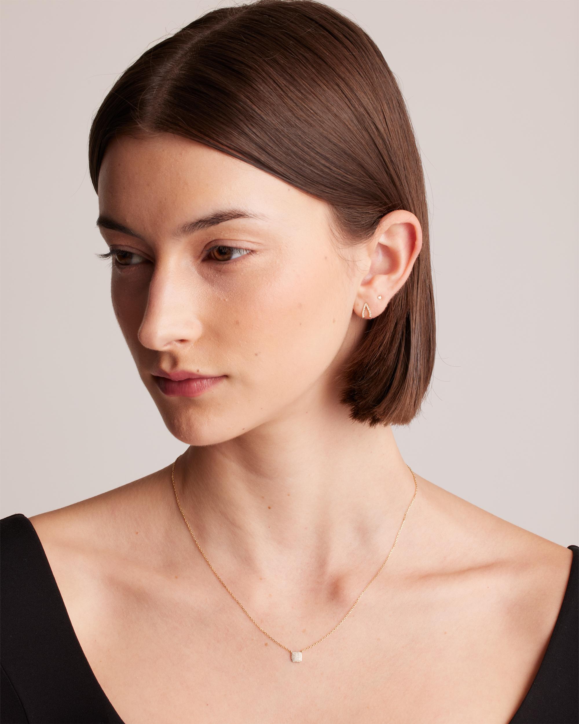 Quince | Women's 14K Diamond Pave Cushion Carine Necklace Product Image