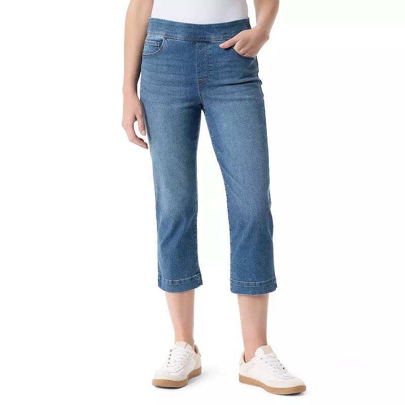 Petite Gloria Vanderbilt Amanda Pull On Capris, Women's,  Product Image