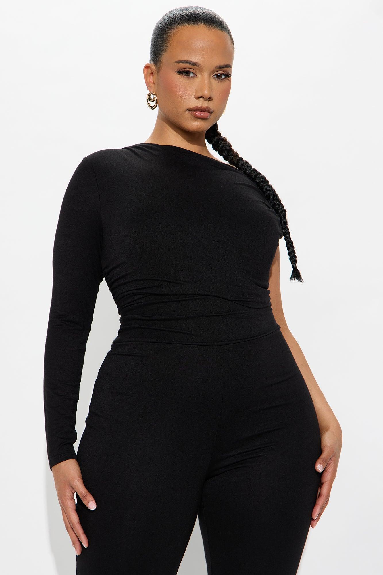 Riley Ruched One Shoulder Jumpsuit - Black Female Product Image