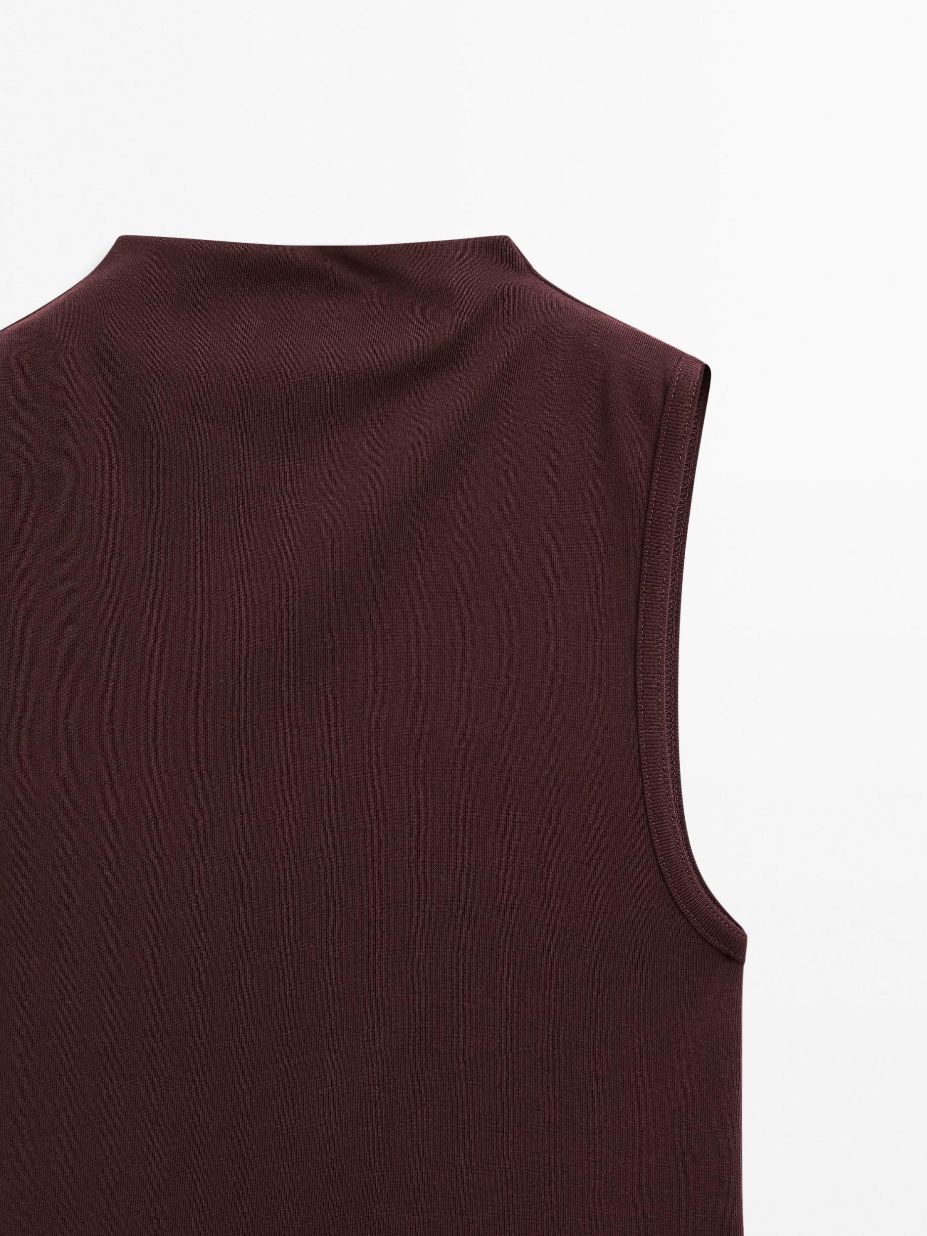 100% cotton funnel neck top Product Image
