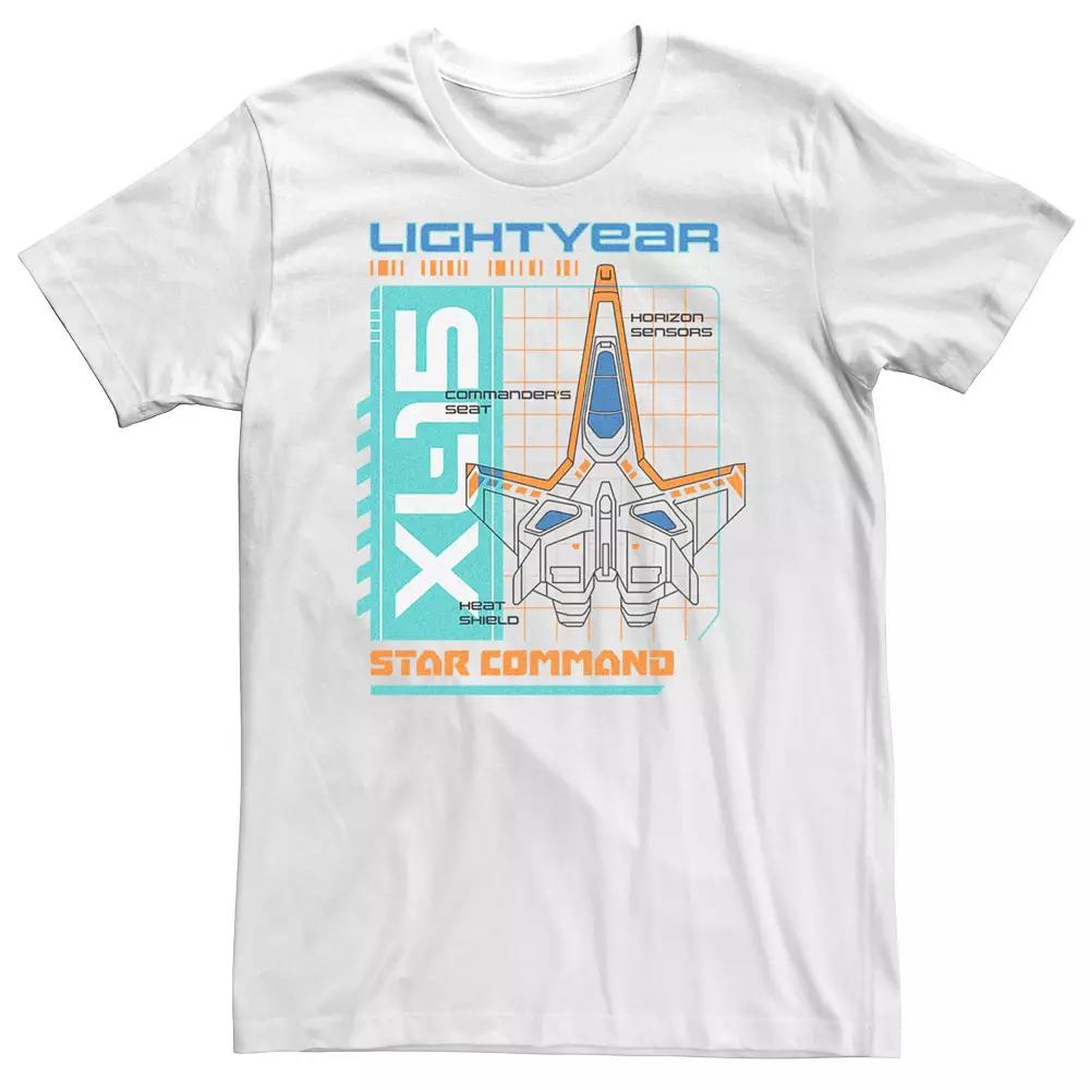 Big & Tall Disney / Pixar Lightyear XL-15 Star Command Schematic Tee, Men's, Size: 3XL Tall, White Product Image