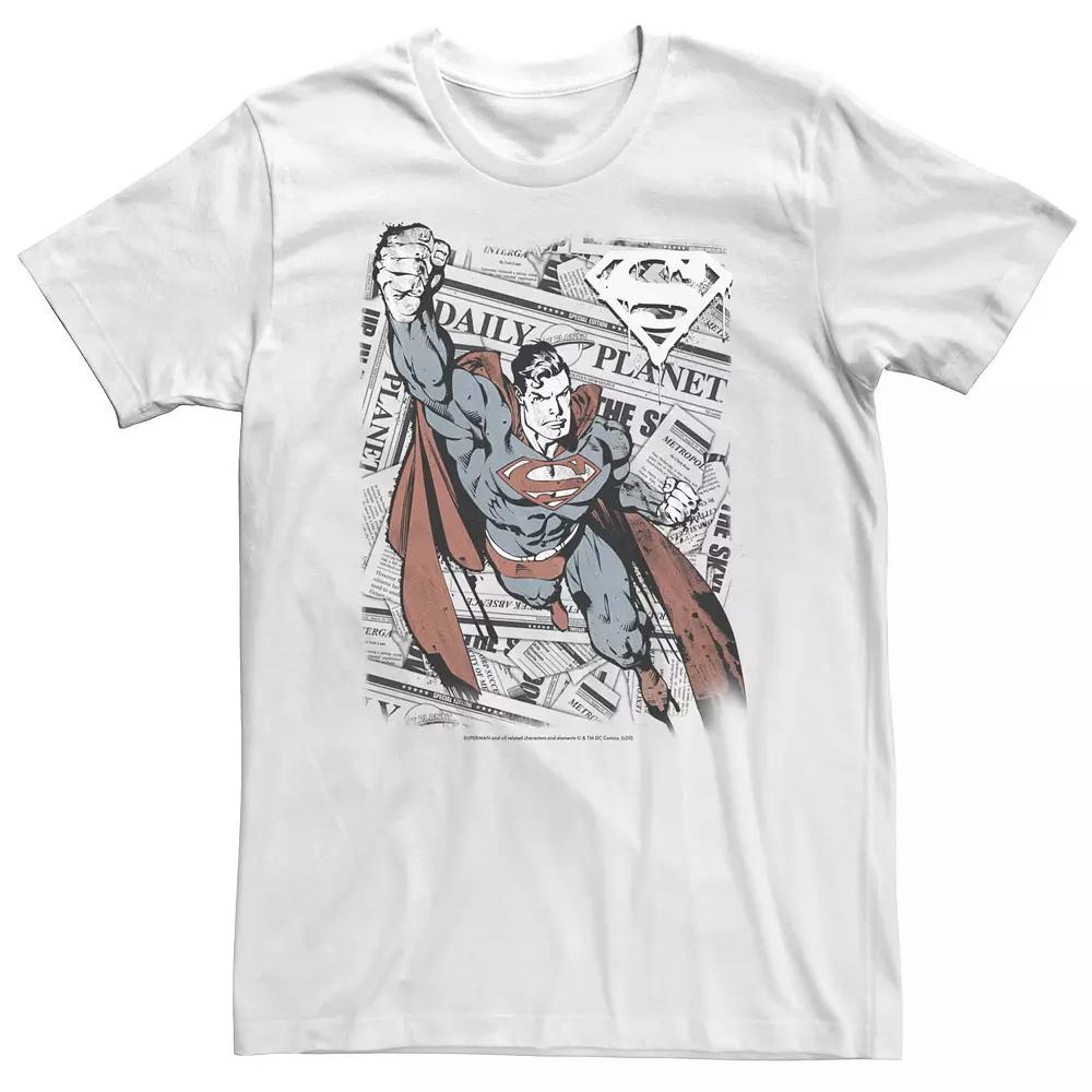 Big & Tall DC Comics Superman Daily Planet Background Poster Tee, Men's,  Product Image