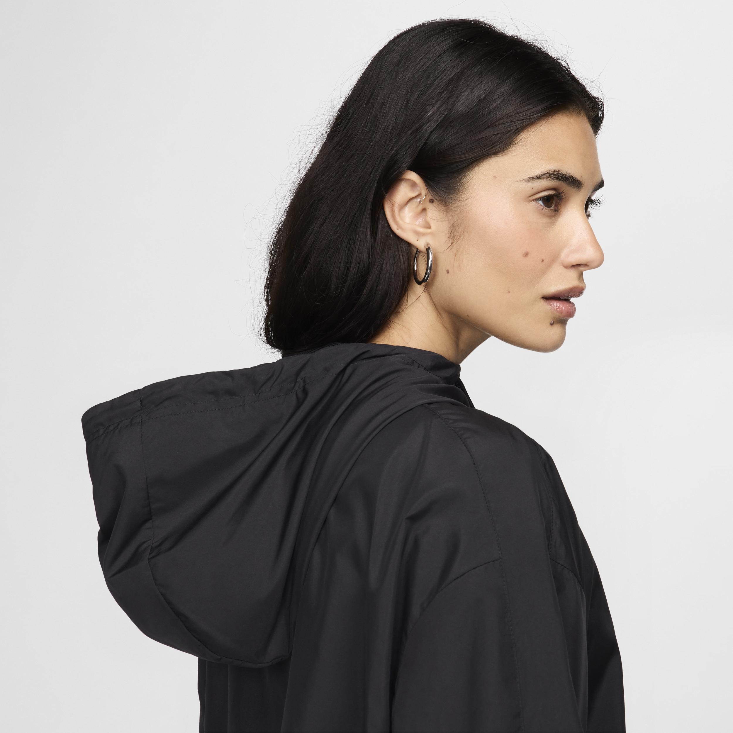 Womens Nike Sportswear Classic Wovens Loose UV Hooded Jacket | FV6298-010 Product Image