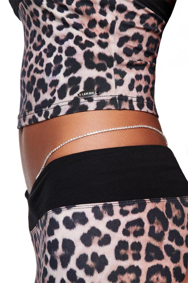 BLARE HALTER STRAP TOP - LEOPARD Product Image