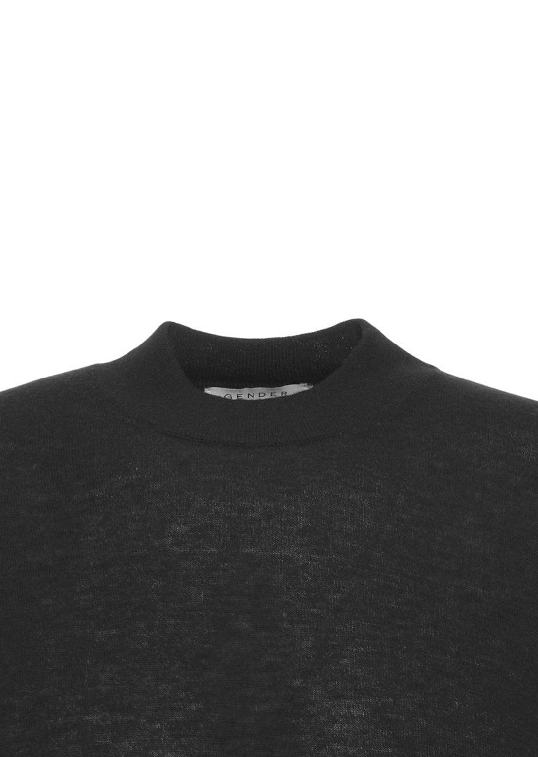 Knit sweater with stand-up collar Product Image