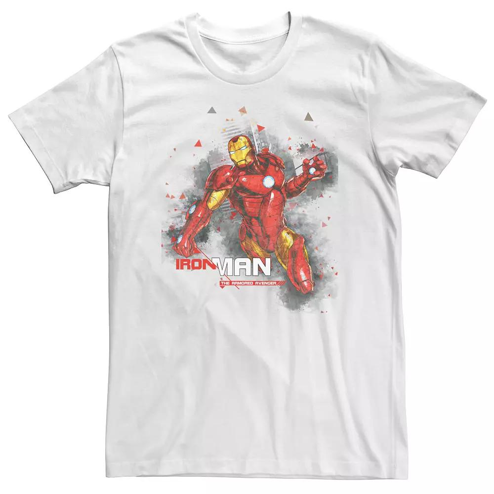 Big & Tall Marvel Avengers Assemble Iron Man Burst Tee, Men's,  Product Image