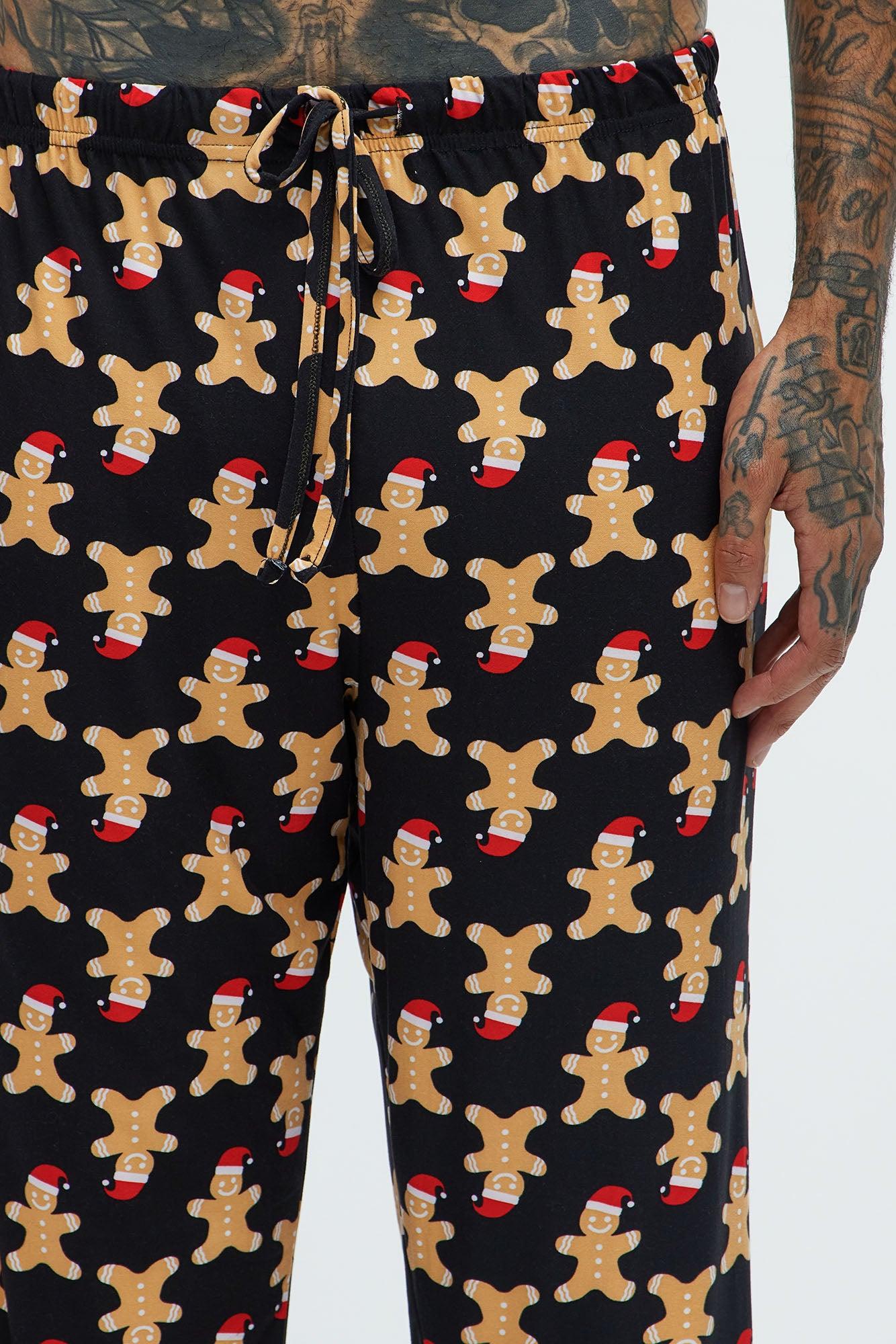 Holiday Squad Gingerbread Holiday PJ Set - Red/Black Product Image