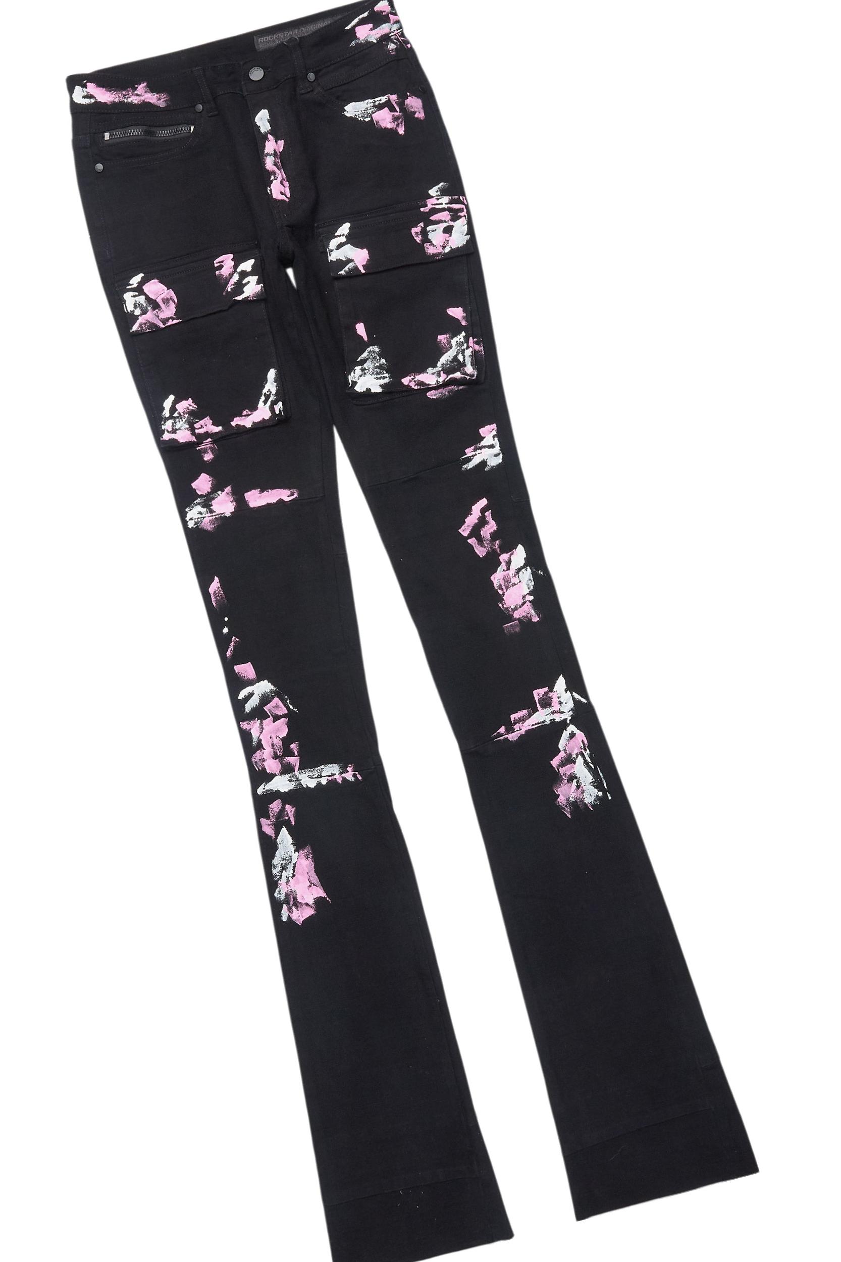 Fields Black T-Shirt/Nello Painted Super Stacked Flare Jean Set Male Product Image