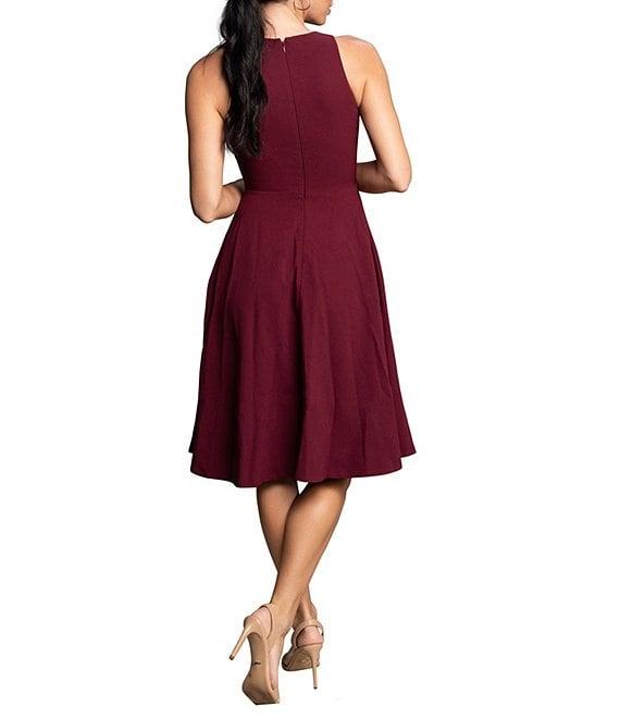 Dress the Population Catalina Crepe V-Neck Sleeveless A-Line Dress Product Image