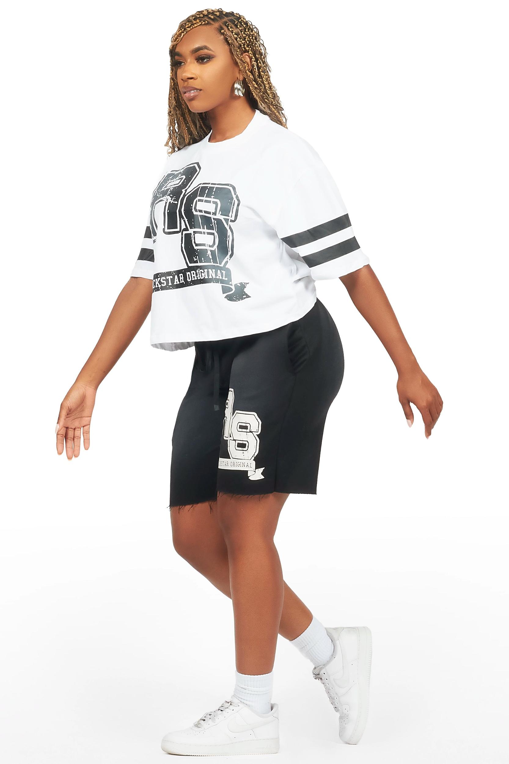 Tenita White/Black T-Shirt Short Set Female Product Image