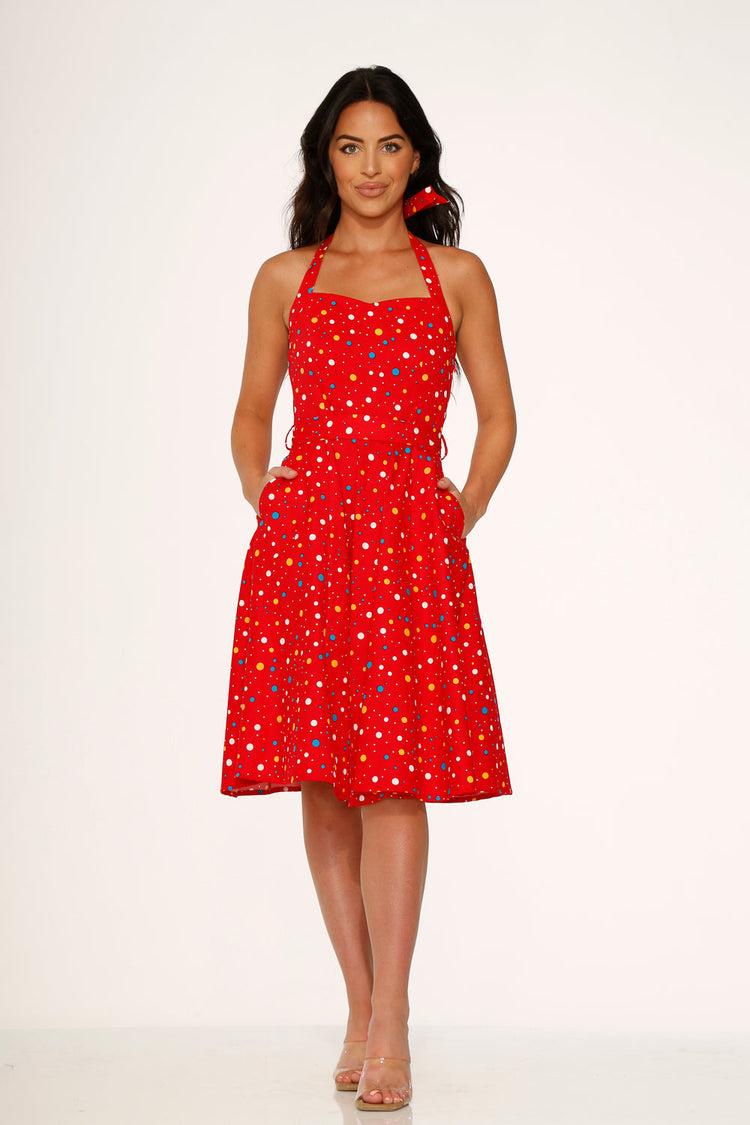 Red Candy Halter Swing Dress Product Image