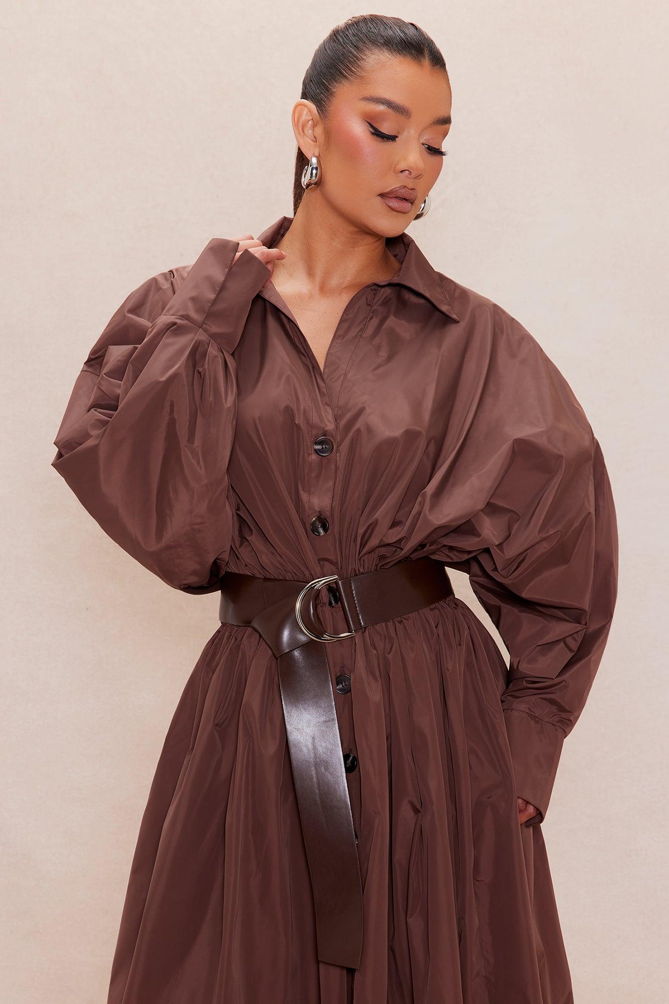 Janelle Belted Trench Coat - Brown Female Product Image