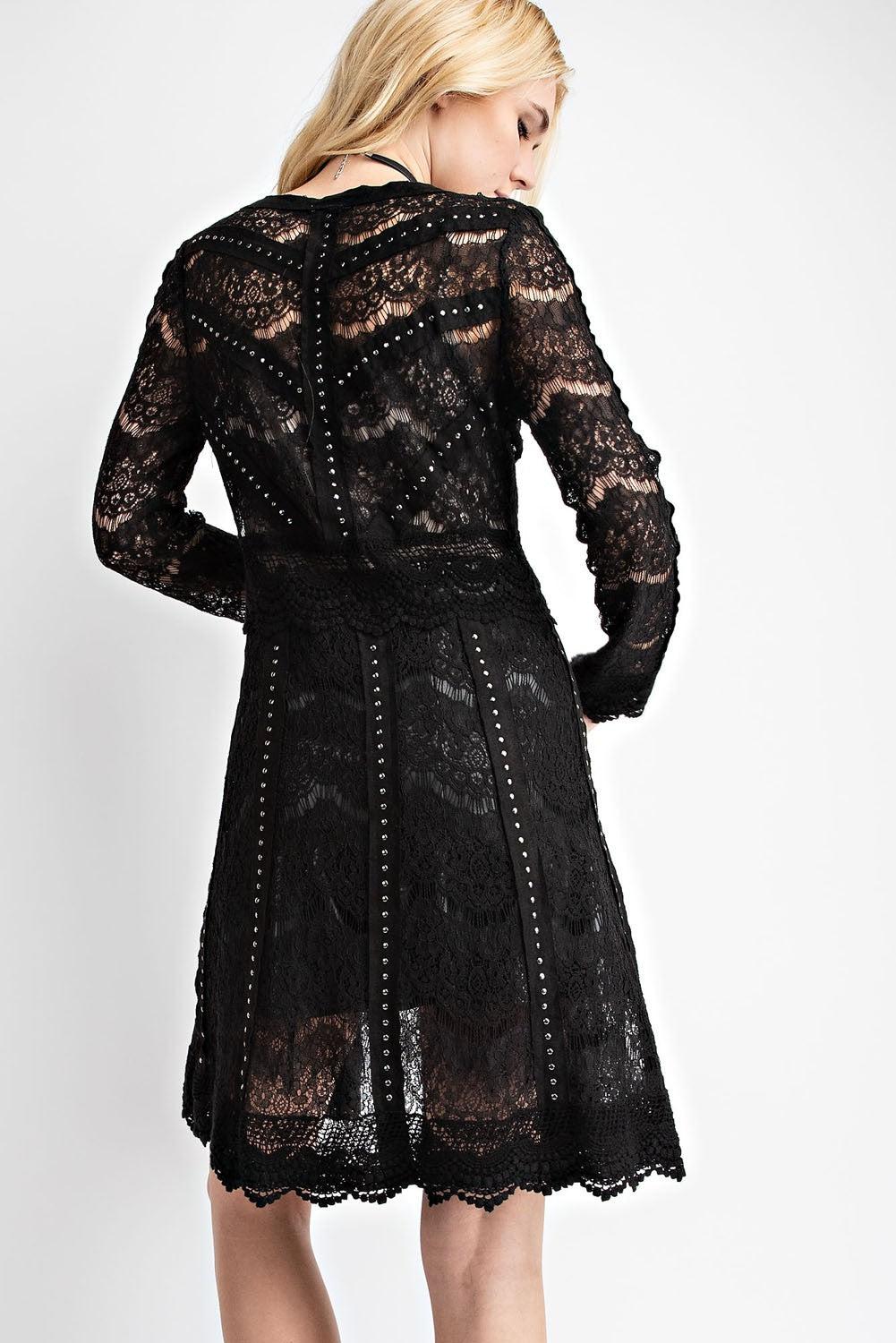 Lace Jacket With Studded Suede Details Product Image