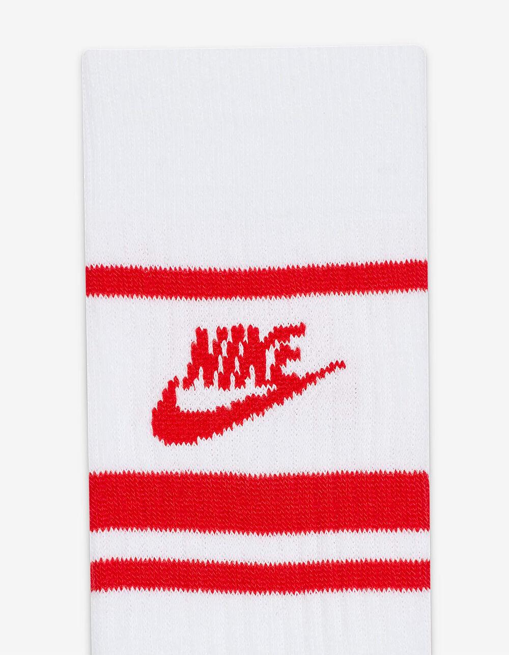 NIKE Sportswear Dri-FIT Everyday Essential 3 Pack Mens Crew Socks - WHT/RED Product Image