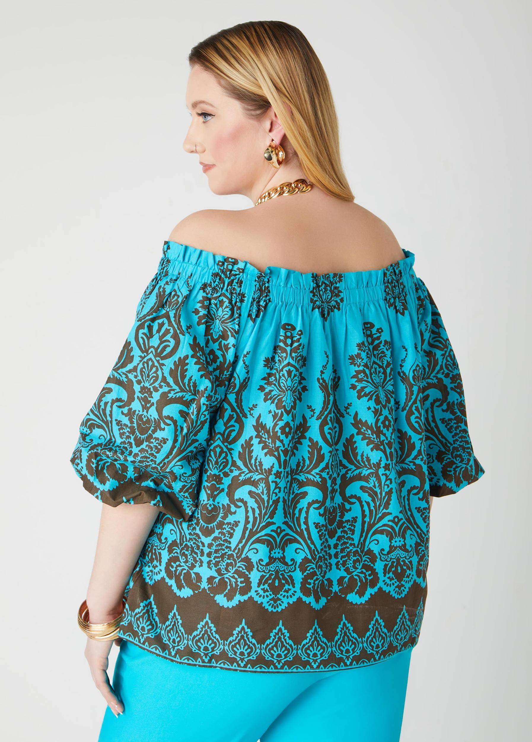 Off The Shoulder Cotton Blouse Product Image