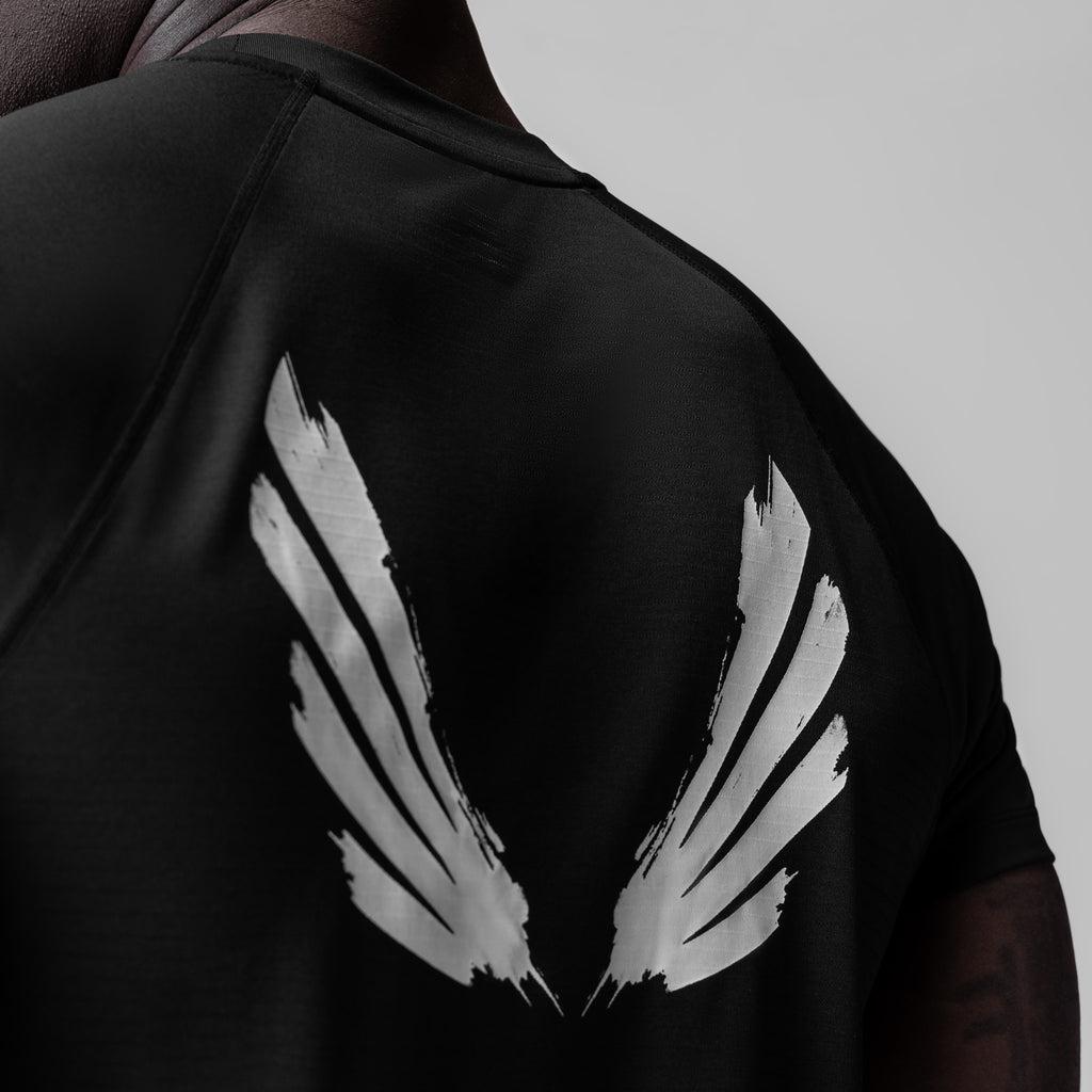 0839. 3D-Lite® 2.0 Lycra® Fitted Tee - Black "Brush Wings" Product Image