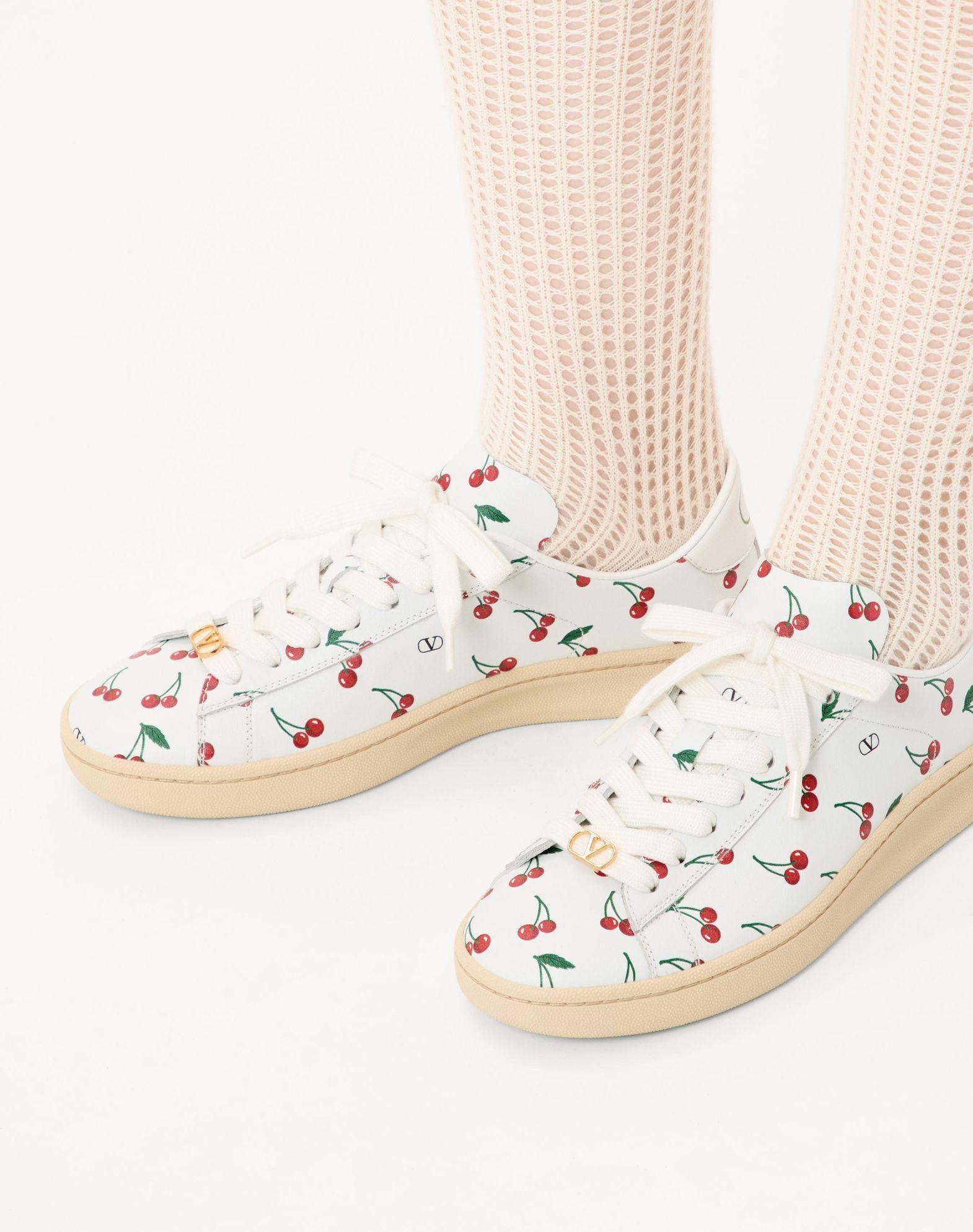 Royco Sneaker In Nappa Calfskin With Cherryfic Pattern Product Image