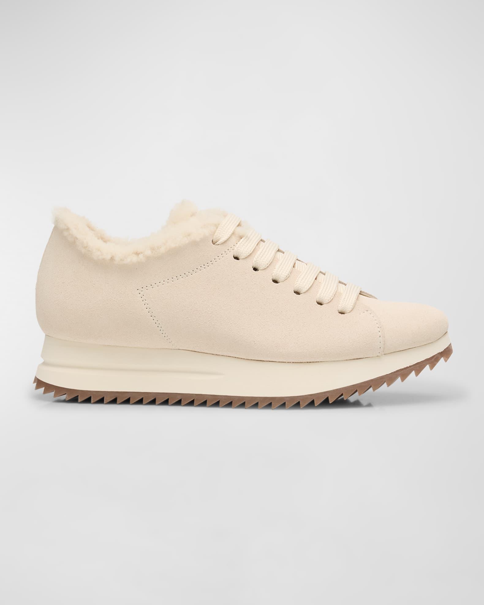 Orinda Suede Shearling Platform Sneakers Product Image