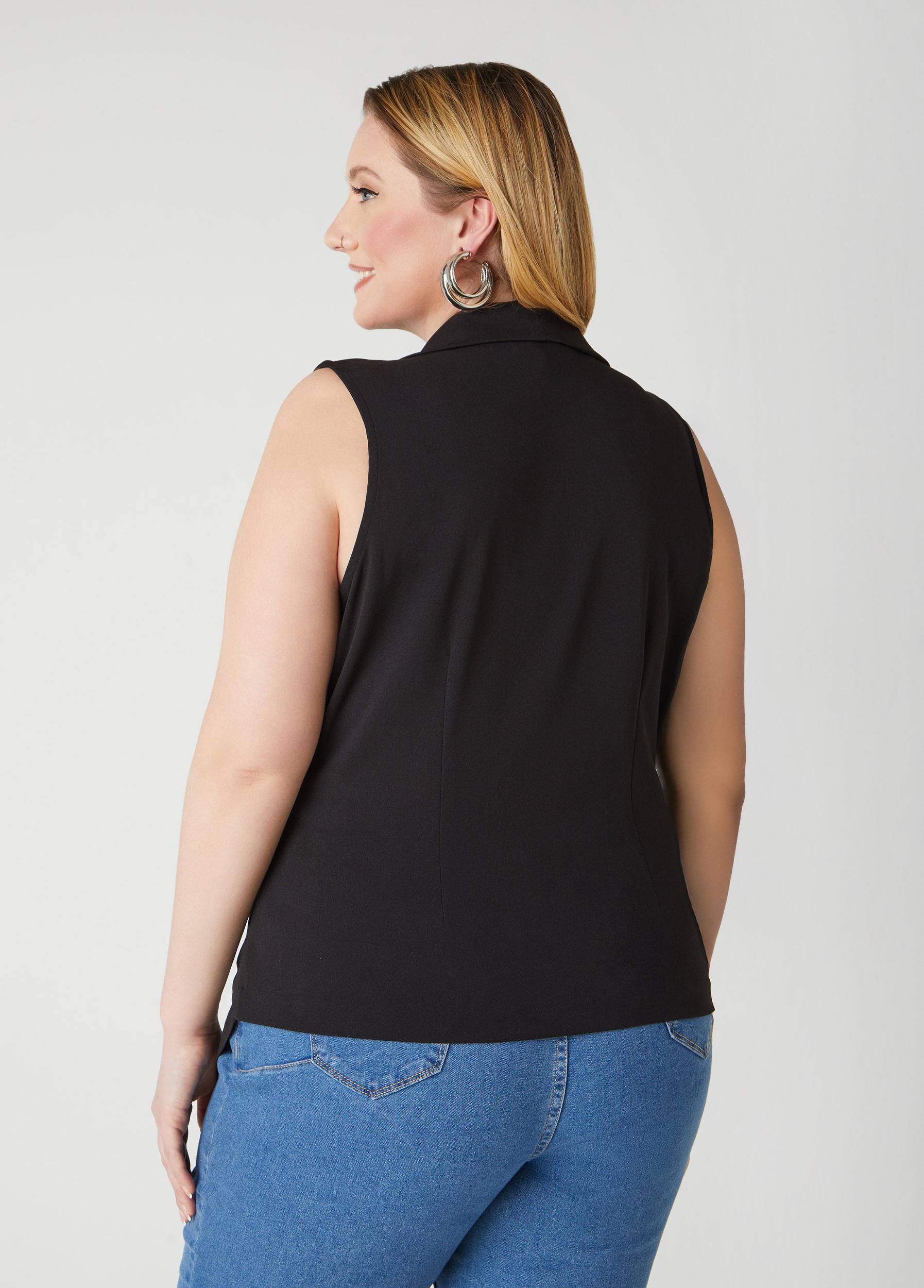 Gathered Faux Wrap Top Product Image