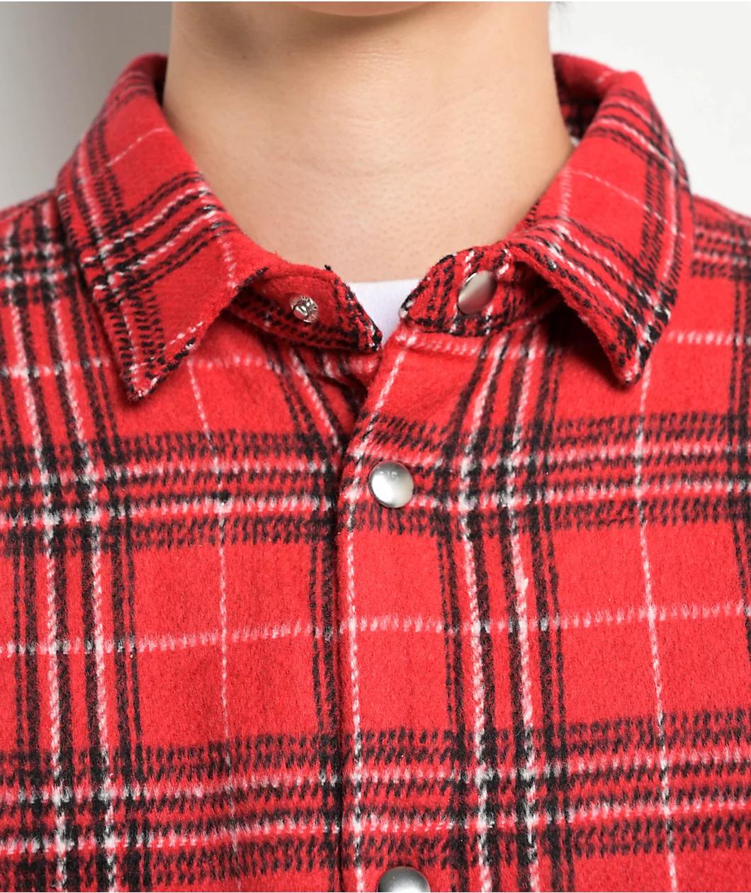 Pro Club Heavyweight Red Plaid Flannel Work Jacket Product Image