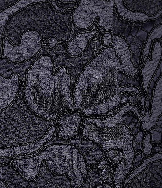 Eliza J Illusion Lace Neck Cap Sleeve V-Neck Mermaid Gown Product Image